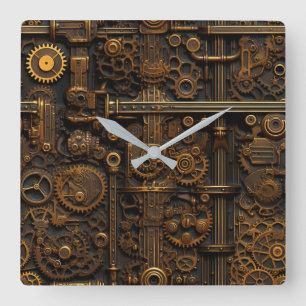 Steampunk Gears Wall Clock