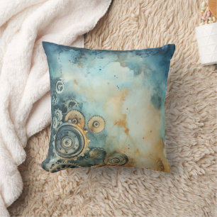 Steampunk Gears Watercolor - Clock Work Cushion