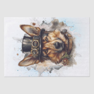 Steampunk German Shepherd Dog Tissue Paper