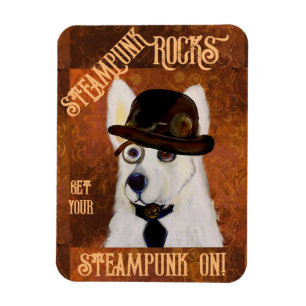 Steampunk German Shepherd Magnet