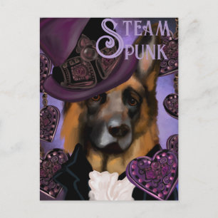 Steampunk German Shepherd Postcard