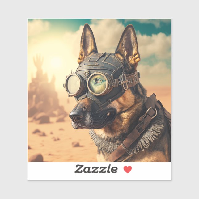 Steampunk German Shepherd With Goggles (Sheet)