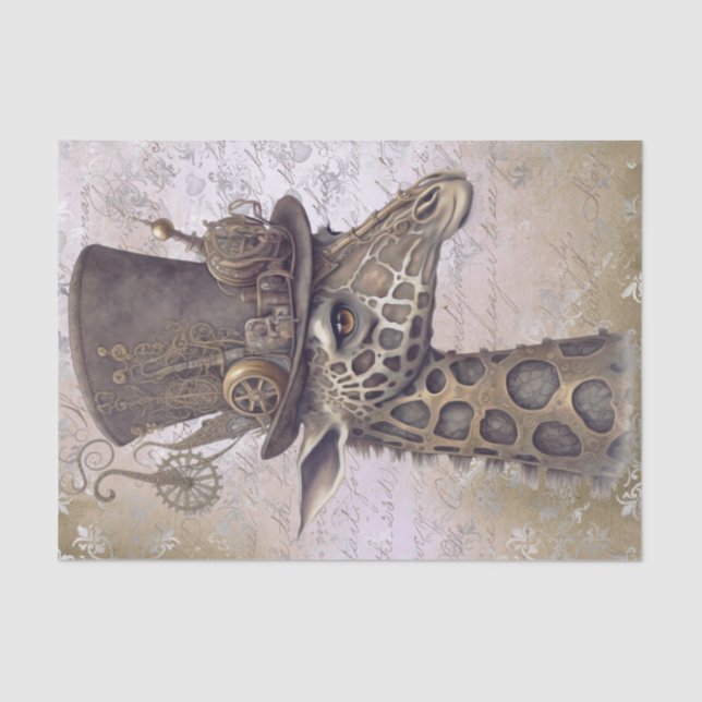 Steampunk Giraffe Animal Tissue Paper (Front)