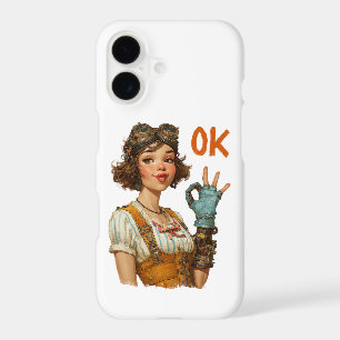 Steampunk Girl Confident OK Gesture