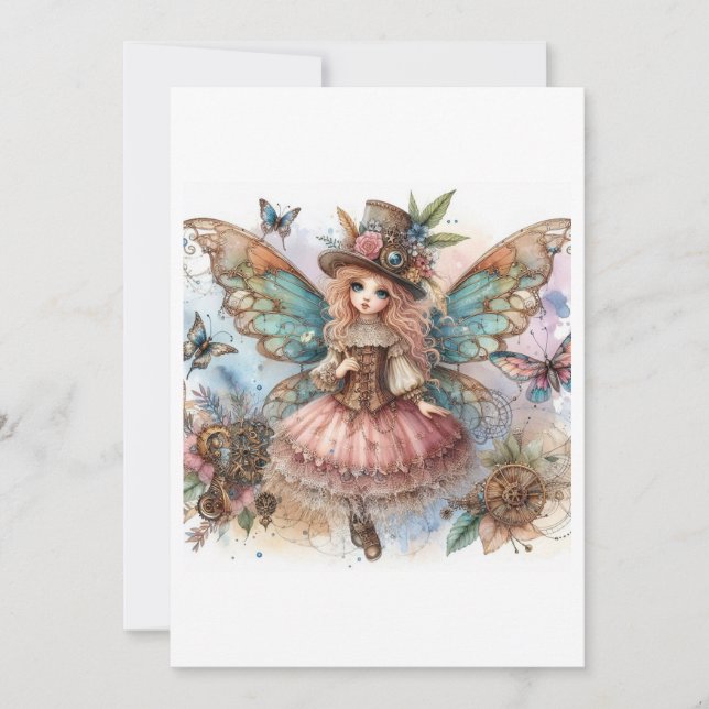 steampunk girl invitation (Front)