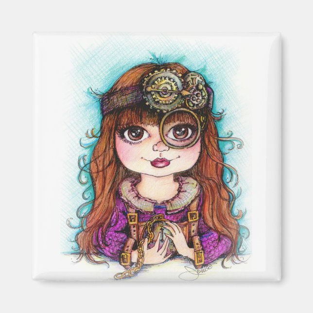 STEAMPUNK Girl Magnet (Front)