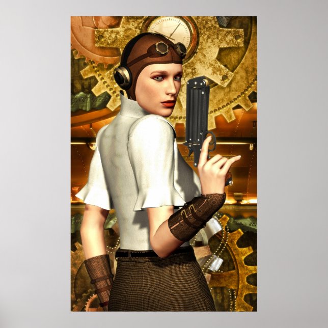 Steampunk girl poster (Front)