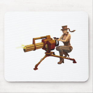 Steampunk Girl with Gun Mouse Mat