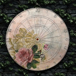 Steampunk Glam | Pink and Gold Rose Rustic Floral Dartboard<br><div class="desc">90s Grunge, All Grown Up! Feminine, sophisticated Victorian era shabby chic steampunk seamless pattern featuring girly colour palette with a pink rose on a grunge background accented by gold glitter dust and handwriting. This vintage 1990s inspired abstract design features a gorgeous palette that adds perfect pop of colour. For customisations...</div>