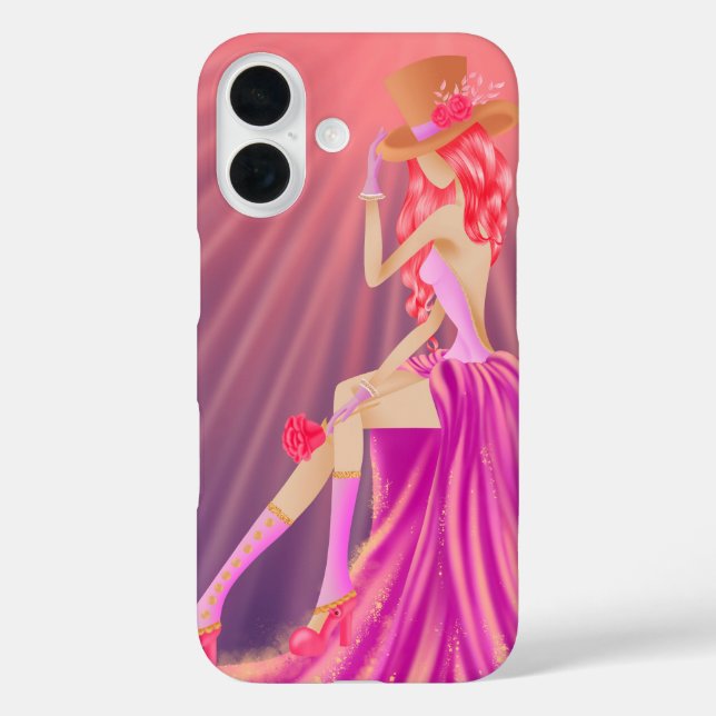 Steampunk Glamour iPhone 16 Case – Stardust & Gold (Back)