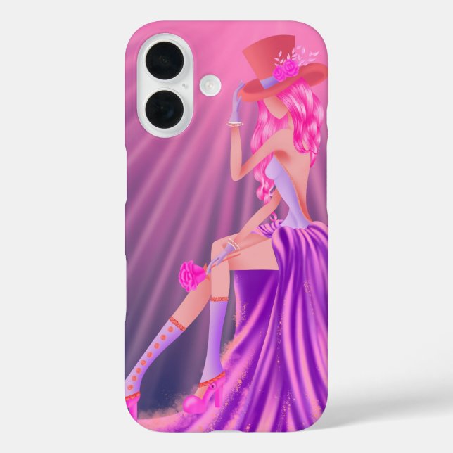 Steampunk Glamour iPhone 16 Case – Stardust & Gold (Back)