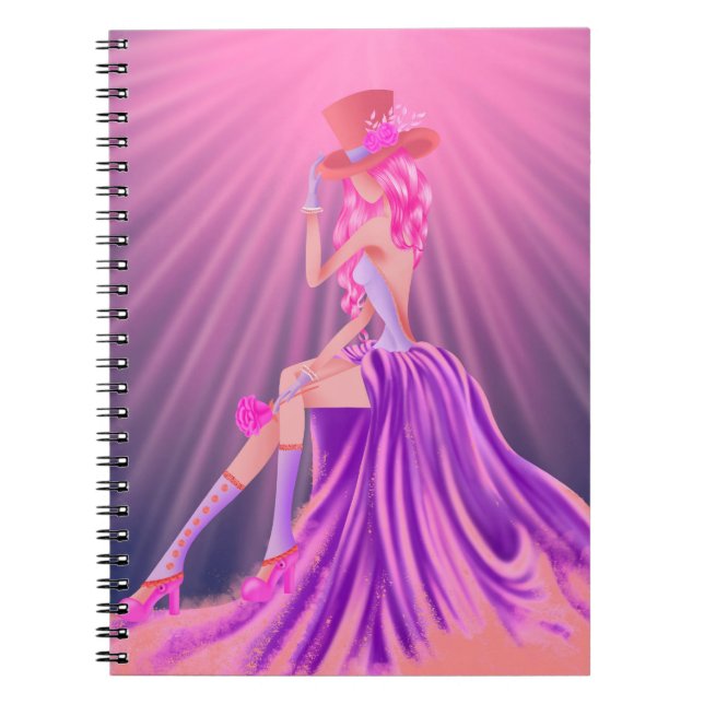 Steampunk Glamour Prom Queen  Notebook (Front)
