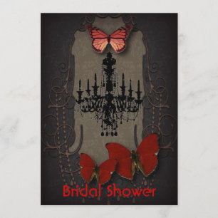 steampunk goth butterfly paris vintage chandelier invitation