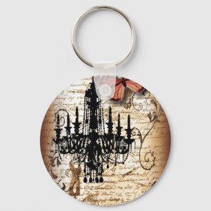 steampunk goth butterfly paris vintage chandelier key ring