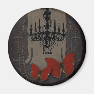 steampunk goth butterfly paris vintage chandelier magnet