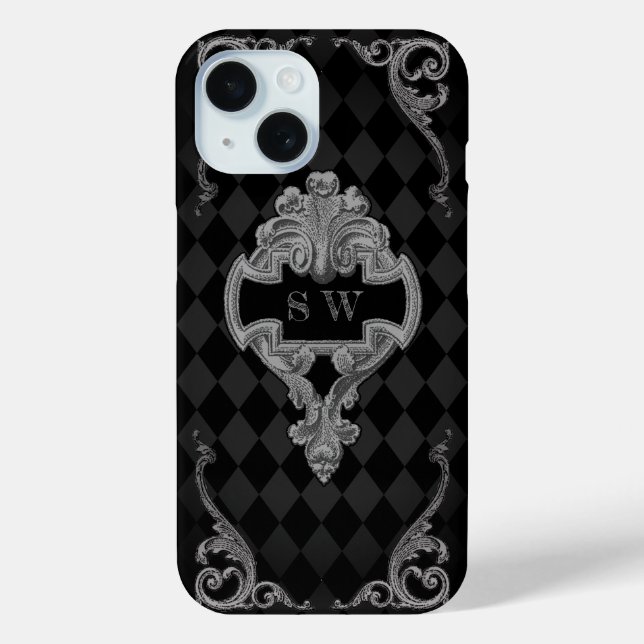 Steampunk Goth Monogrammed Case-Mate iPhone Case (Back)
