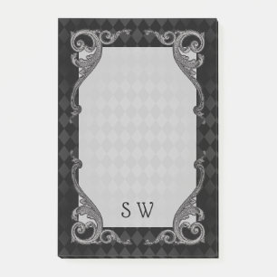 Steampunk Goth Monogrammed Post-it Notes