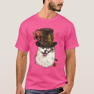 Steampunk Gothic American Eskimo Dog Animal Face D T-Shirt