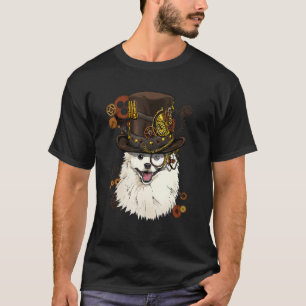 Steampunk Gothic American Eskimo Dog Animal Face D T-Shirt
