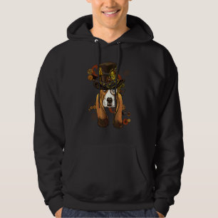 Steampunk Gothic Basset Hound Dog Face Basset Houn Hoodie