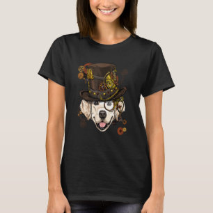 Steampunk Gothic Golden Retriever Dog Face Pet Dog T-Shirt