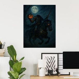 Steampunk Gothic Headless Horseman Poster