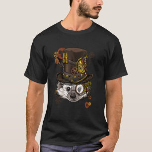 Steampunk Gothic Hedgehog  Mechanical Animal Face T-Shirt