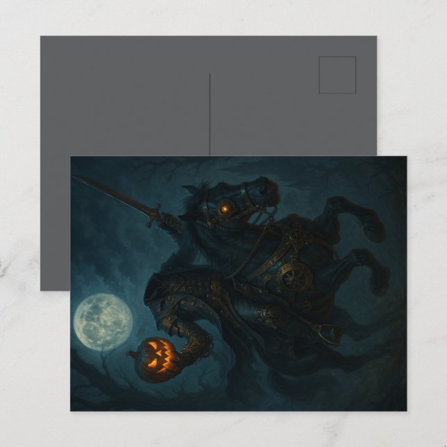 Steampunk Gothic Horror Headless Horseman Postcard (Front/Back)