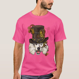Steampunk Gothic Poodle Dog Animal Face Puppy Pood T-Shirt