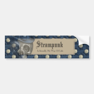 Steampunk gothic punk clocks & skulls bumper  bumper sticker