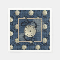 Steampunk gothic punk clocks & skulls paper