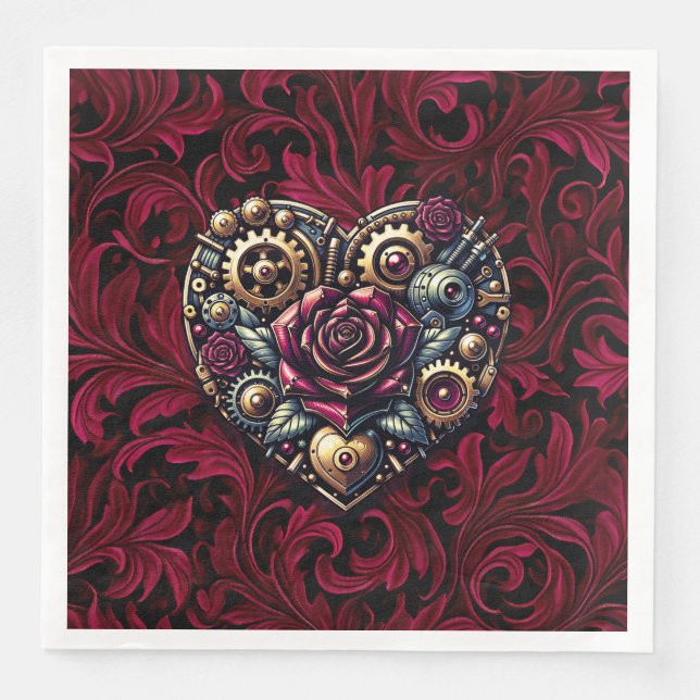 Steampunk Gothic Themed Wedding  Napkin (Front)