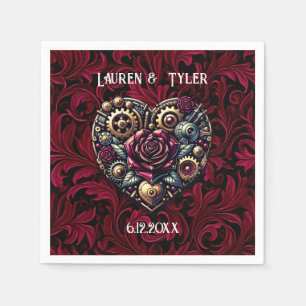 Steampunk Gothic Themed Wedding  Personalised Napkin
