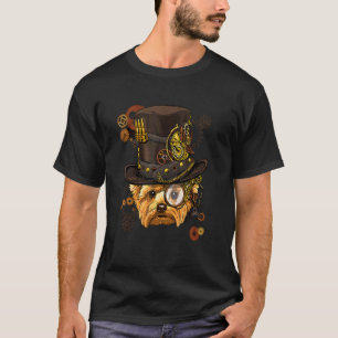 Steampunk Gothic Yorkshire Terrier Dog Face Pet Yo T-Shirt