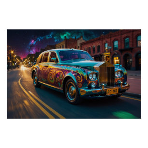 Steampunk Gravity Engine Classic Car Poster