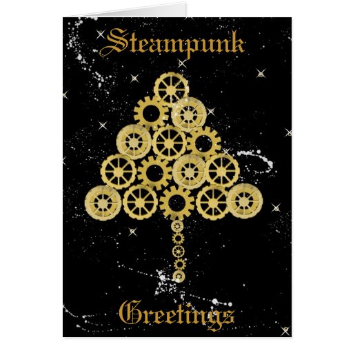 Steampunk Greetings Christmas Card | Zazzle