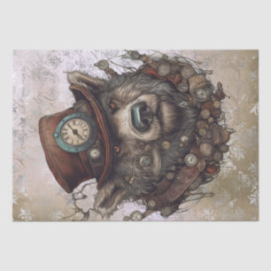 Steampunk Grizzly Bear Tissue Paper