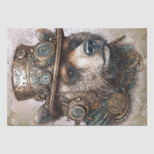 Steampunk Grizzly Bear Tissue Paper