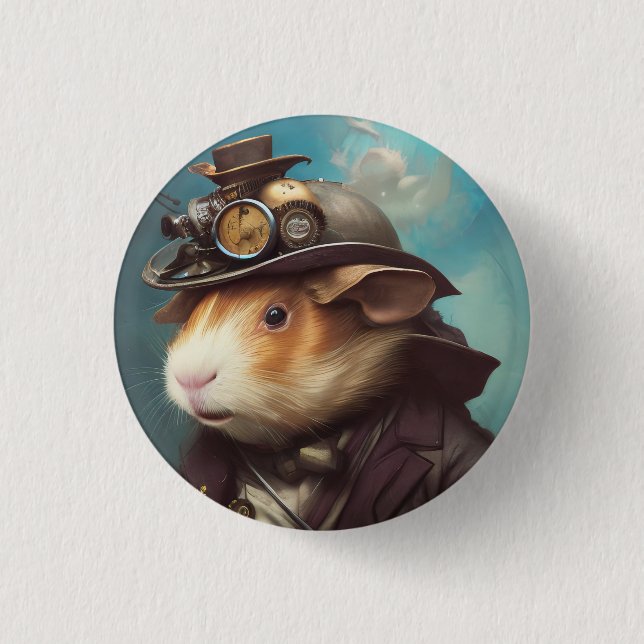 Steampunk Guinea Pig 3 Cm Round Badge (Front)