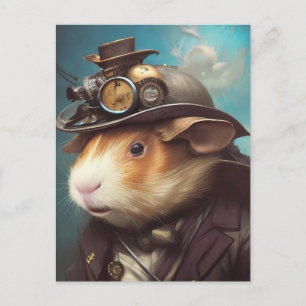Steampunk Guinea Pig Postcard