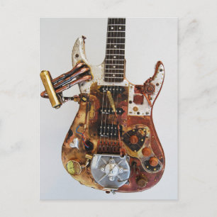 Steampunk Guitar Postcard
