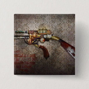 Steampunk - Gun - The sidearm 15 Cm Square Badge