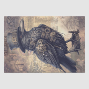 Steampunk Halloween Crow Raven Tissue Paper