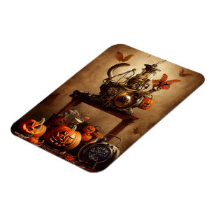 Steampunk Halloween Flexible Photo Magnet