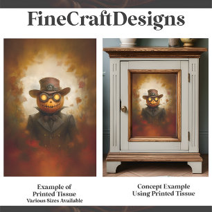 Steampunk Halloween Jack O Lantern F3 Decoupage Tissue Paper