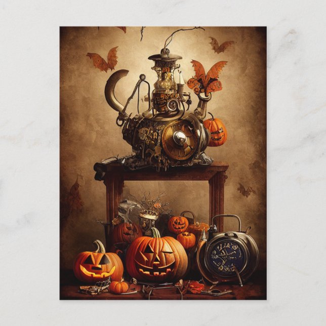 Steampunk Halloween Postcard (Front)