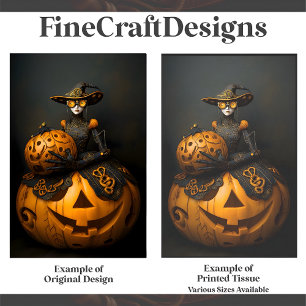 Steampunk Halloween Pumpkin Lady F2L Decoupage Tissue Paper