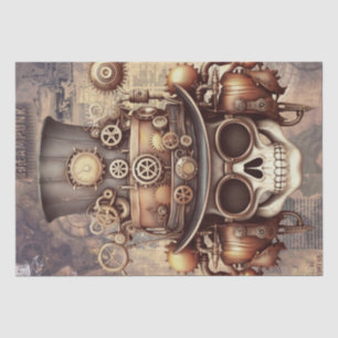 Steampunk Halloween Skull Tissue Paper