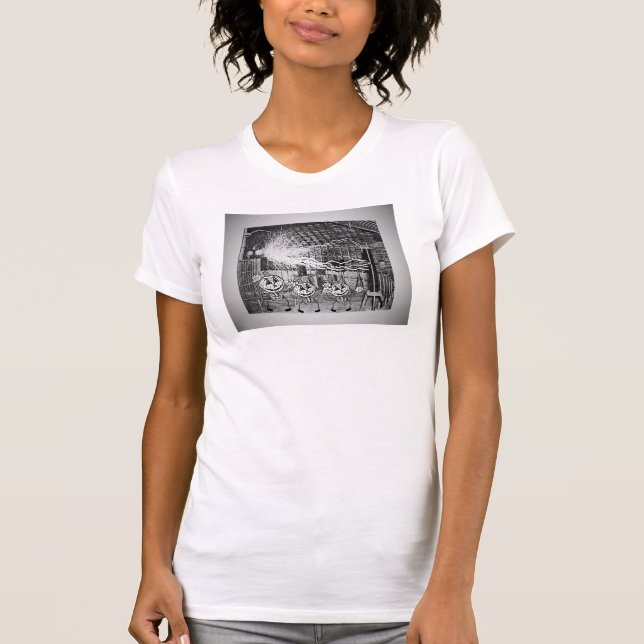 Steampunk Halloween Tesla Destroyed T-shirt (Front)