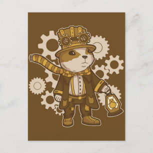 Steampunk Hampster Postcard